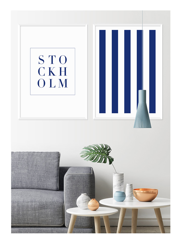 Blue stripes, poster