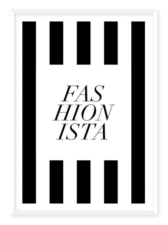 fashionista black stripes poster