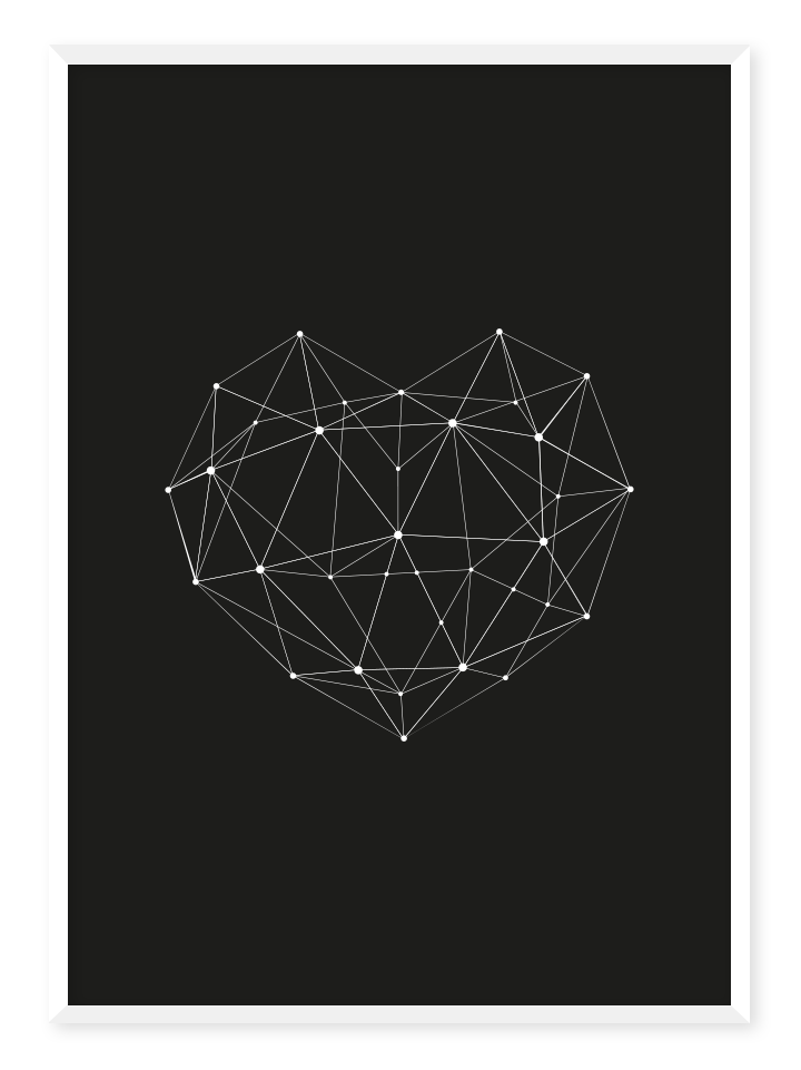 Geo Heart Black, poster