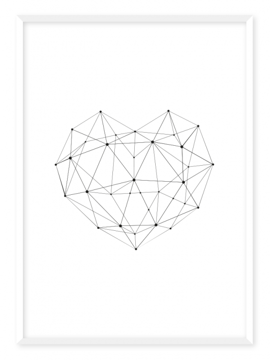 geo heart poster