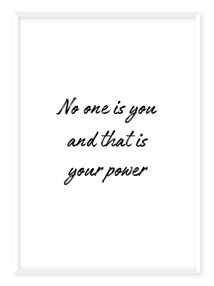 No one is you poster