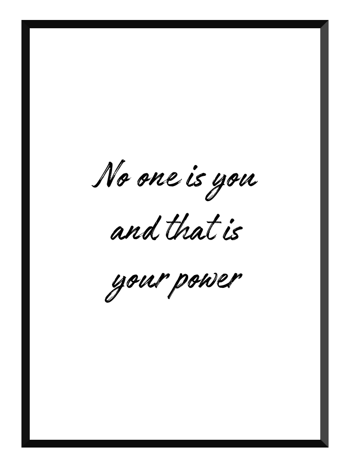 No one is you poster