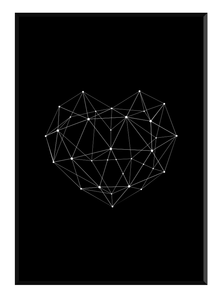 Geo Heart Black, poster