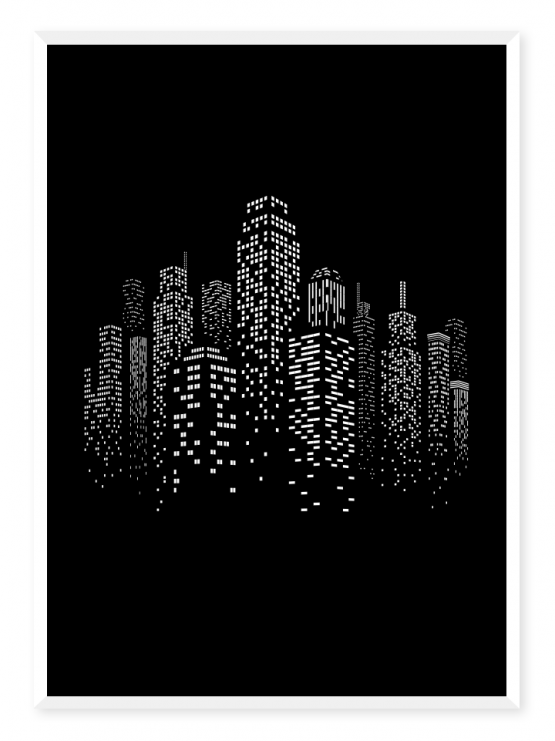 skyscraper black poster