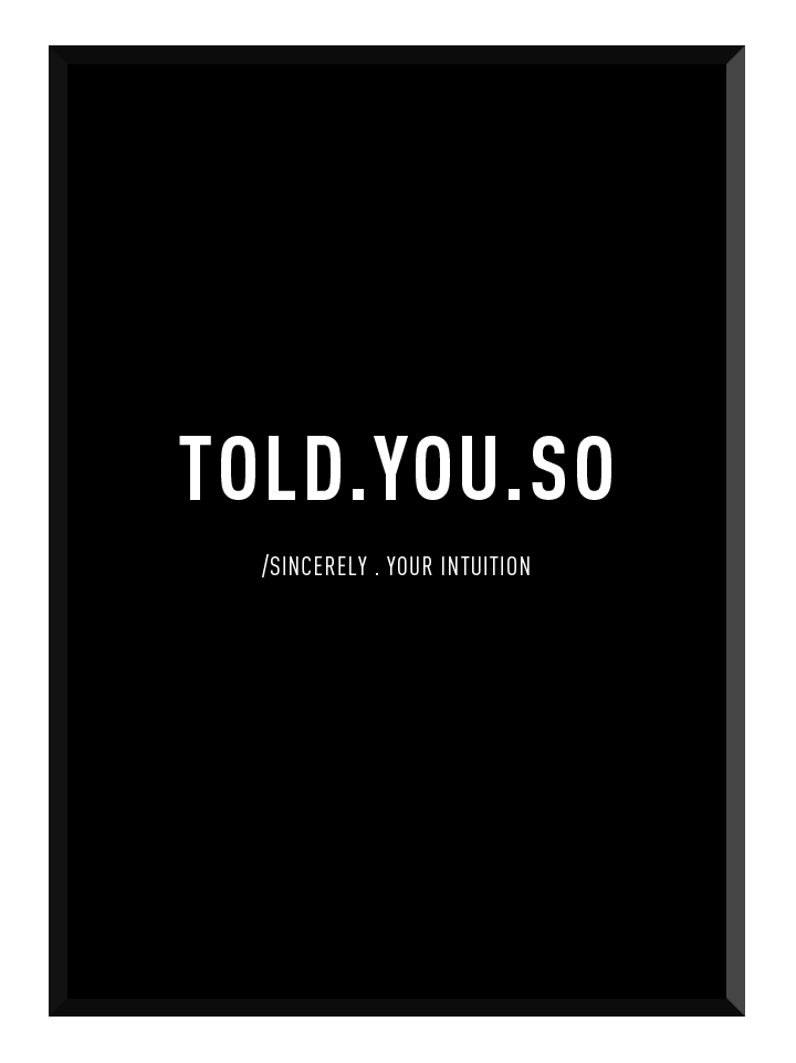 Told you so black, poster